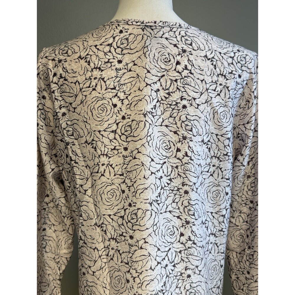 Ann Taylor Floral Print Blouse Tunic Top Long Sleeve Medium - Picture 5 of 6